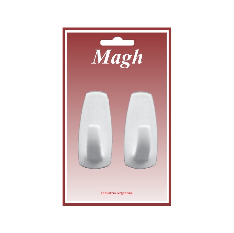 PERCHA AUTOADHESIVA LARGA x 2