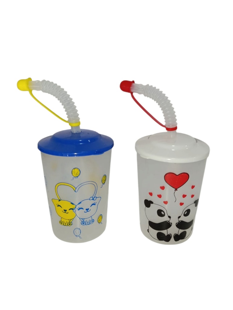 VASO CON TAPA DECORADO