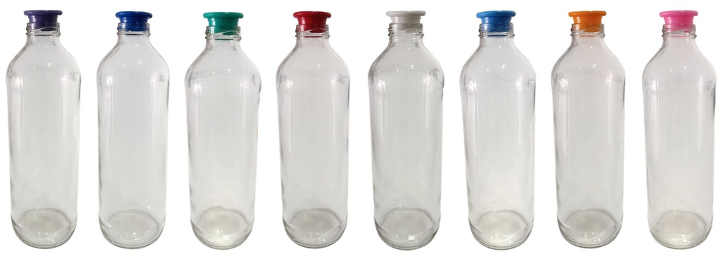 BOTELLA VIDRIO CON TAPON PLASTICO 910 cc