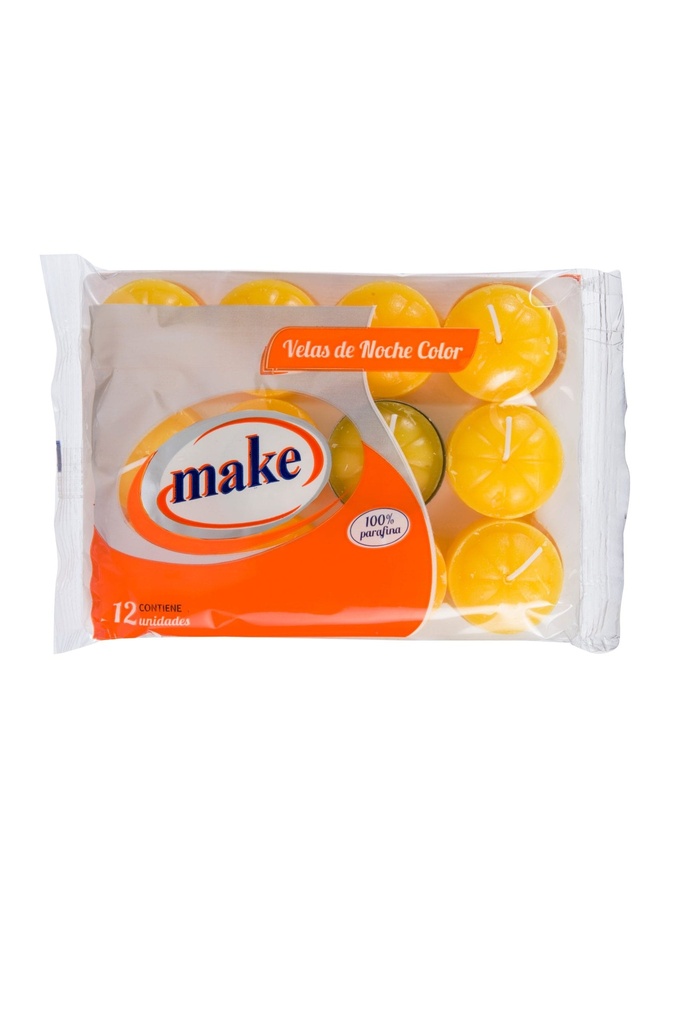 VELAS DE NOCHE COLOR x 12  "MAKE"
