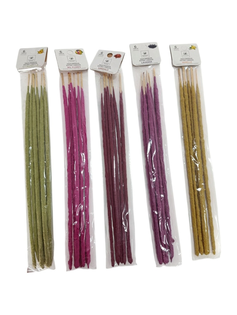 SAHUMERIOS LARGOS PARA JARDIN x 6 u.  "ILUMINARTE"