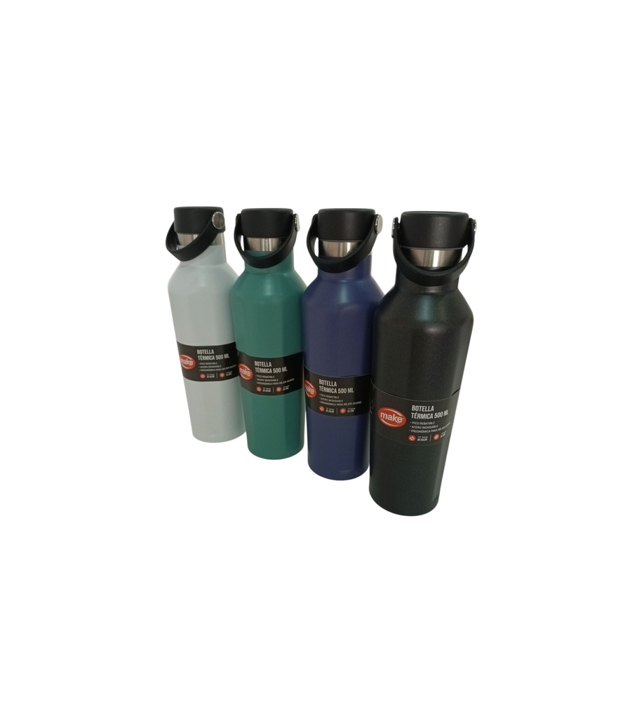 BOTELLA TERMICA ACERO INOXIDABLE 500 ML "MAKE"