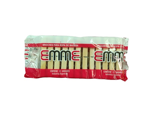 [9501] BROCHE ROPA MADERA x 12 u. "EMME"