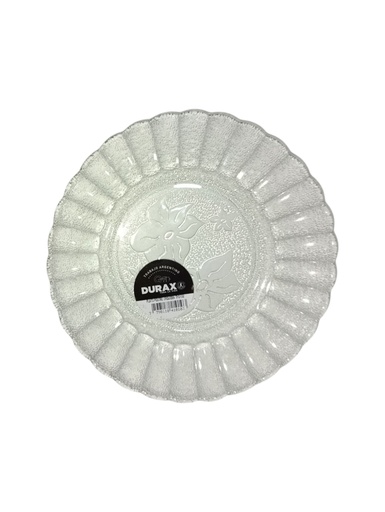 [3052] PLATO POSTRE VIDRIO ORQUIDEA  "DURAX"